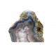 минерал Агат с кварцем и аметистовым узором 4.5х14.5х13.5 см