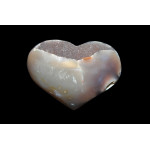 минерал Агат сапфирин с аметистовой жеодой сердце 9х11х6 см