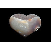 минерал Агат сапфирин с аметистовой жеодой сердце 9х11х6 см