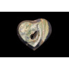 минерал Агат сапфирин с аметистовой жеодой сердце 9х9х4 см