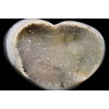 минерал Агат сапфирин с кварцевой жеодой сердце 11х11х3.5 см