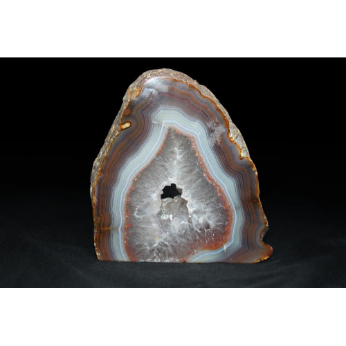 минерал Агат сапфирин с кварцевой жеодой и сердоликом(срез) 2х9х10 см 